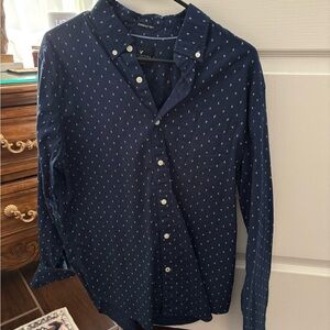 American Eagle Outfitters Dark Blue Patterned Shirt